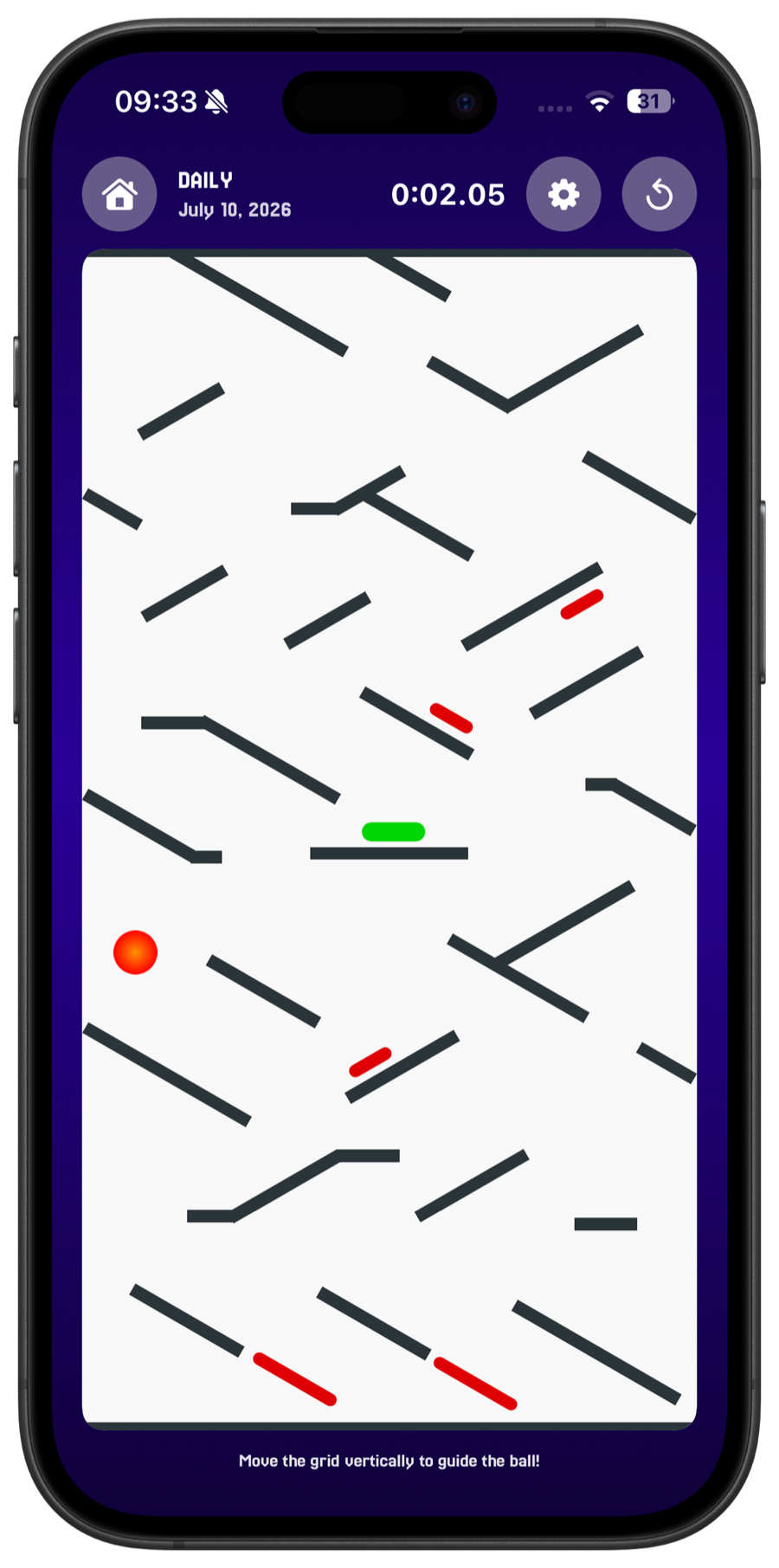 VertiGrid gameplay: Daily Challenge level