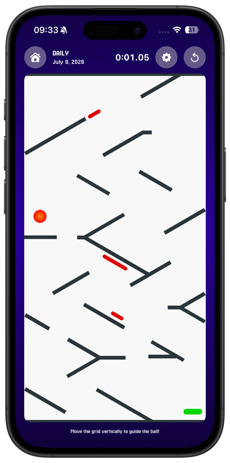 VertiGrid gameplay: Daily Challenge level