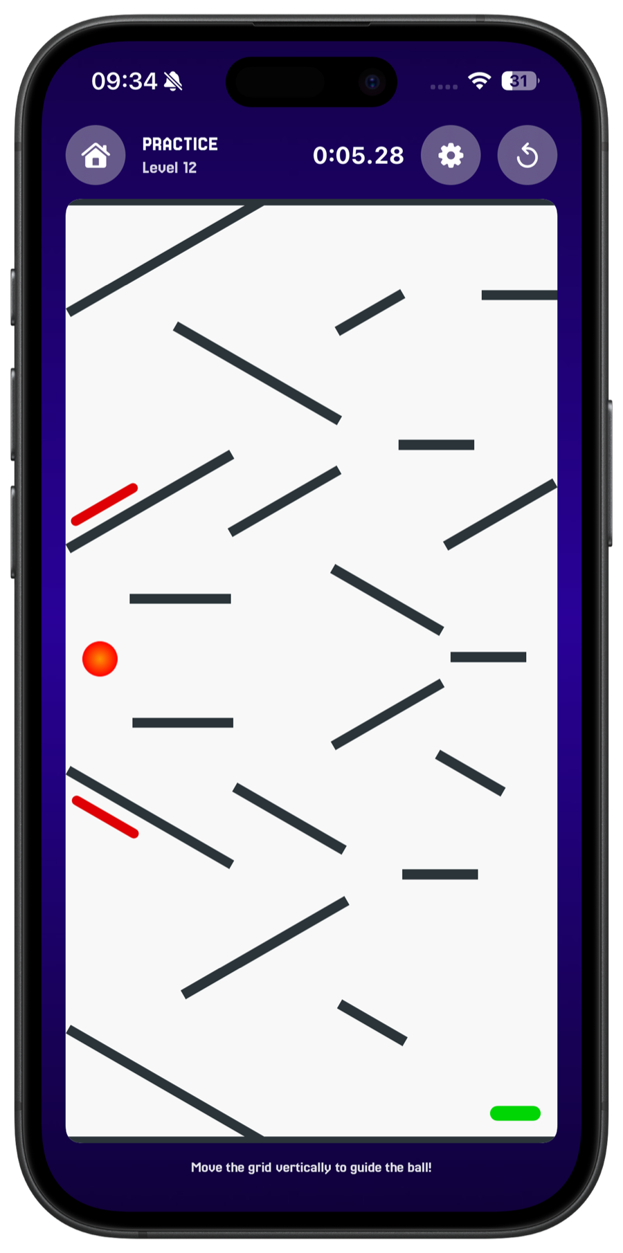 VertiGrid gameplay: Practice level