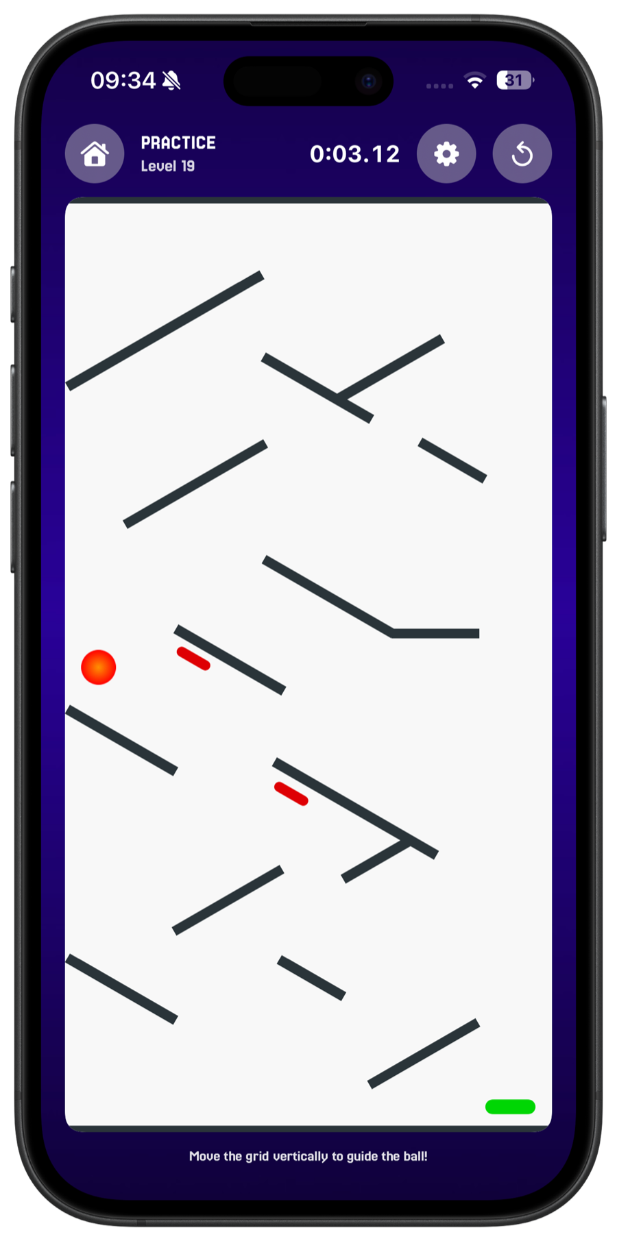 VertiGrid gameplay: Practice level